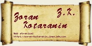 Zoran Kotaranin vizit kartica